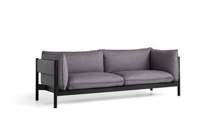 HAY - 3 pers. sofa - Arbour - REMIX 266 / BLACK WATER-BASED LACQUERED SOLID BEECH